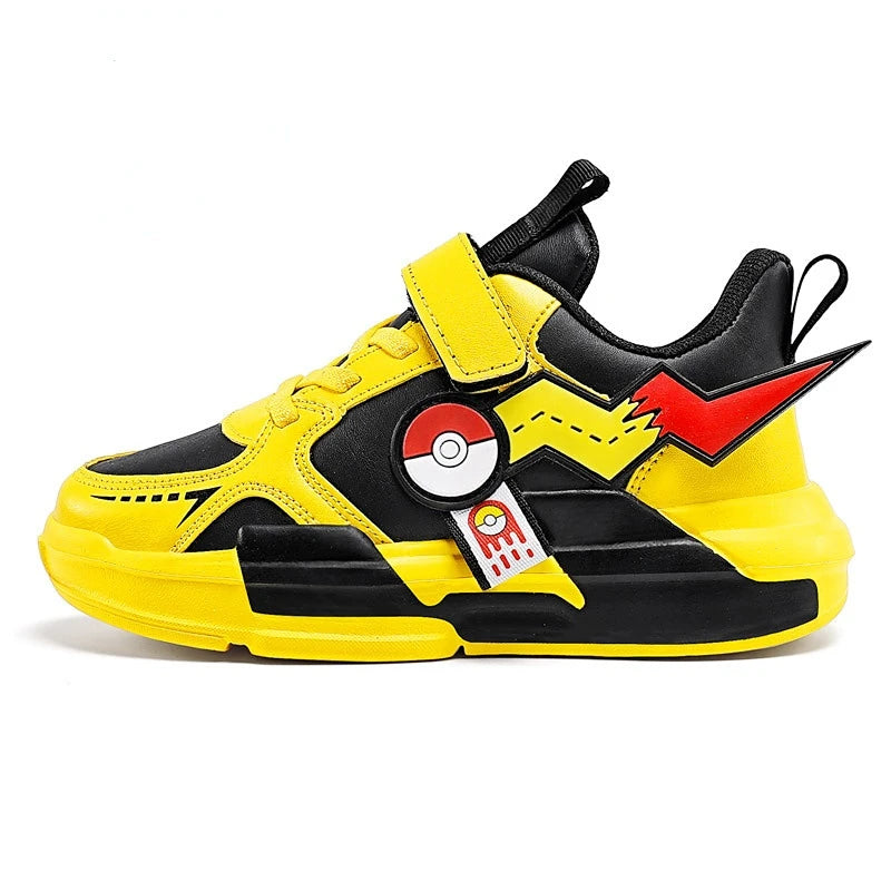 tênis infantil masculino do pokemon pikachu preto e amarelo