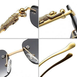 Óculos de Sol Retangular Armação Guepardo Metal - Vanity Shop