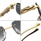 Óculos de Sol Retangular Armação Guepardo Metal - Vanity Shop